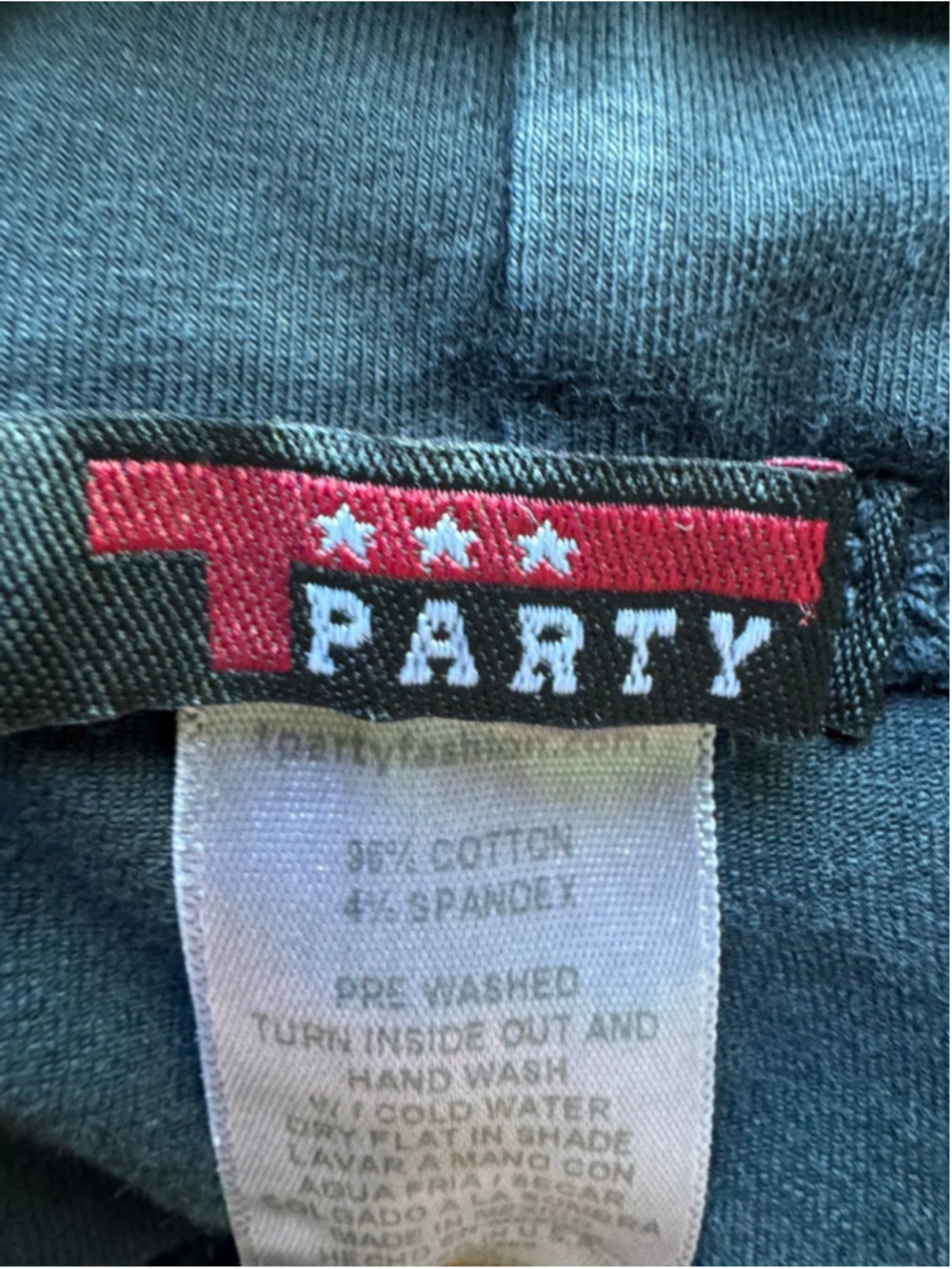 T Party Rhinestone Flare yoga Leggings Blue Acid Wash Size Large Y2K - Picture 11 of 12